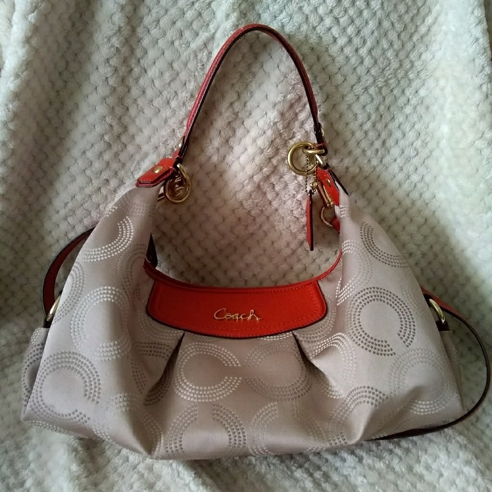 Coach Ashley Dotted Op Art Convertible Hobo Bag 